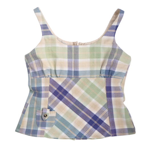 Plaid Caroline top - Size Large