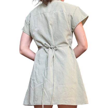Medium sage green button up dress *tall*