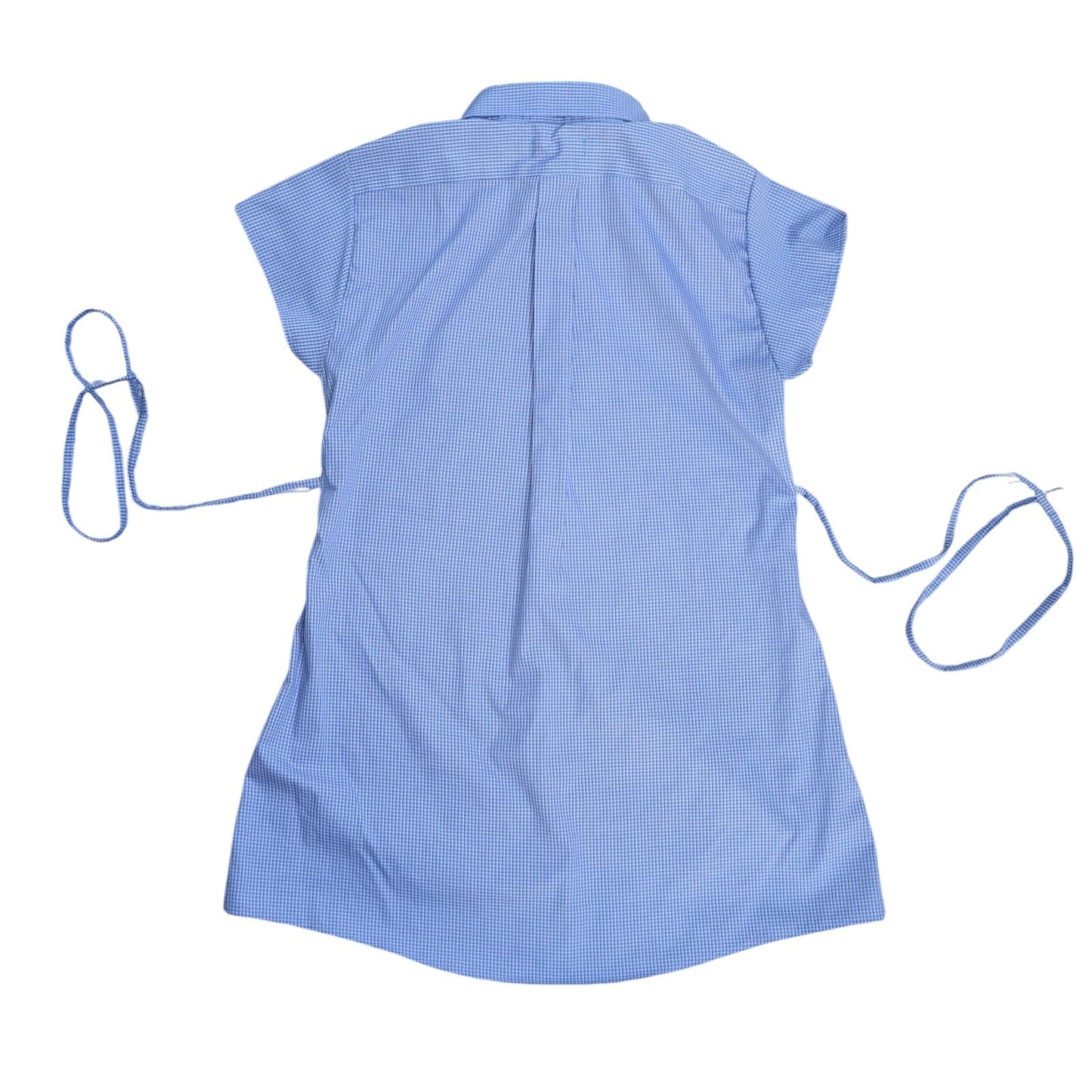 Small blue upcycled button up dress