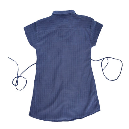 Medium navy upcycled button up dress