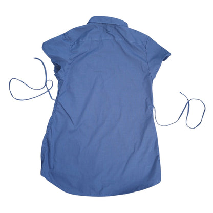 XL blue upcycled button up dress