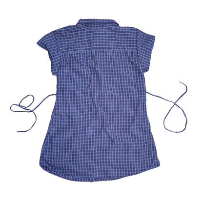 Large plaid upcycled button up dress