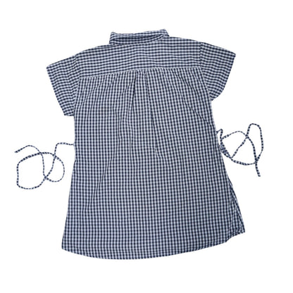 Large plaid upcycled button up dress *short*