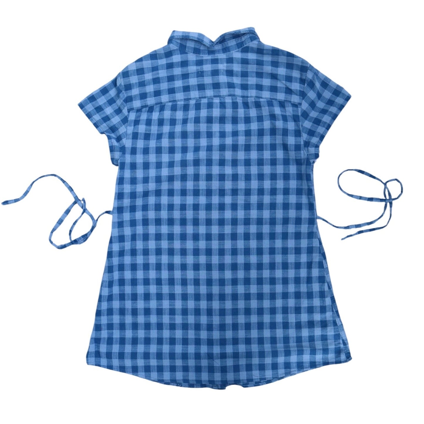 Large gingham upcycled button up dress