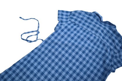 Large gingham upcycled button up dress