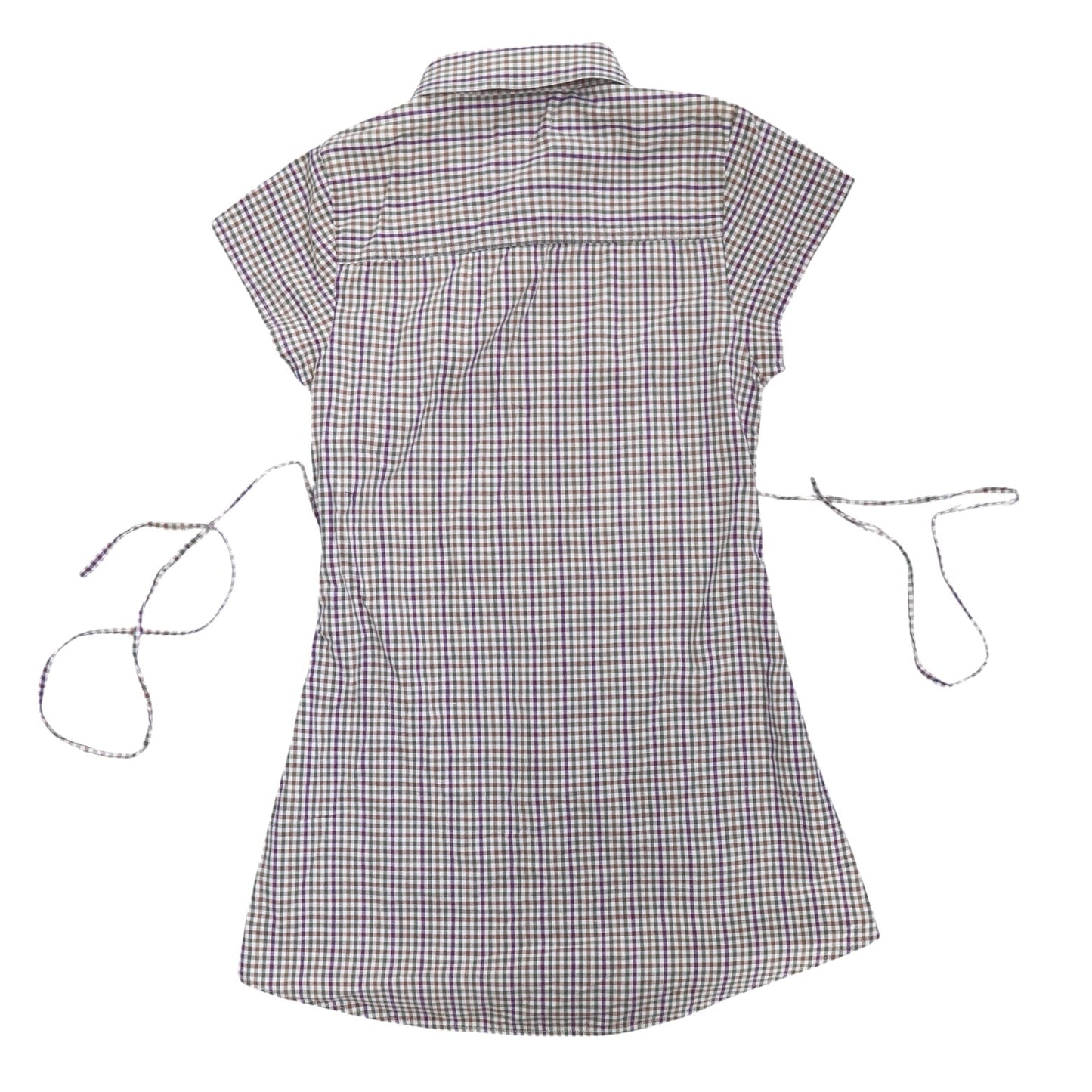 XS plaid upcycled button up dress *short*