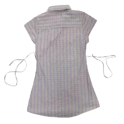 XS plaid upcycled button up dress *short*
