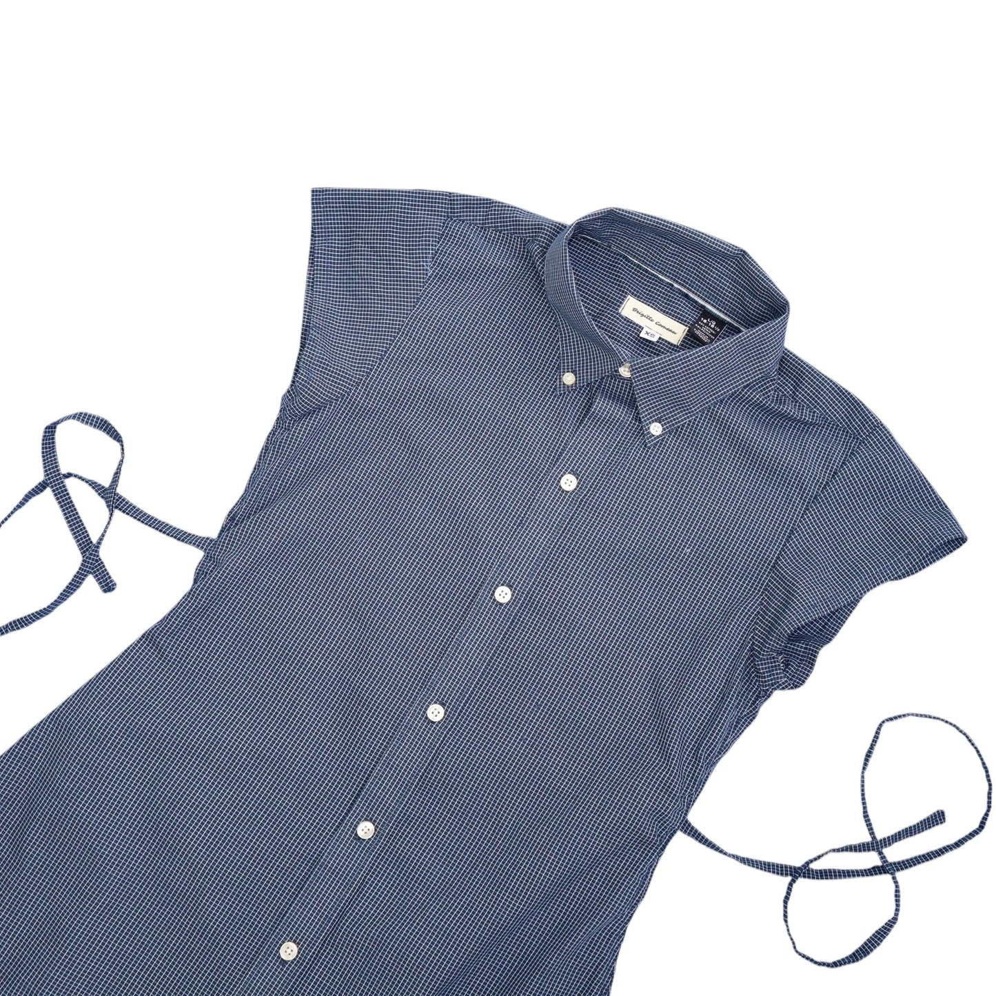 XS navy upcycled button up dress