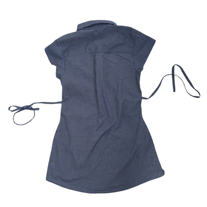 XS navy upcycled button up dress