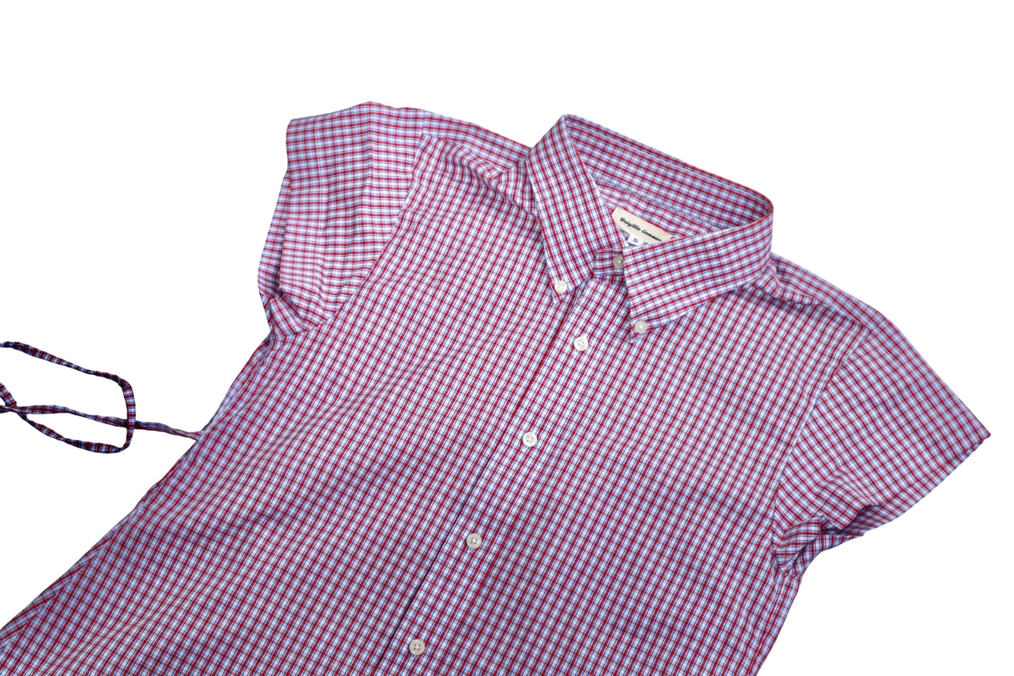 Small plaid upcycled button up dress