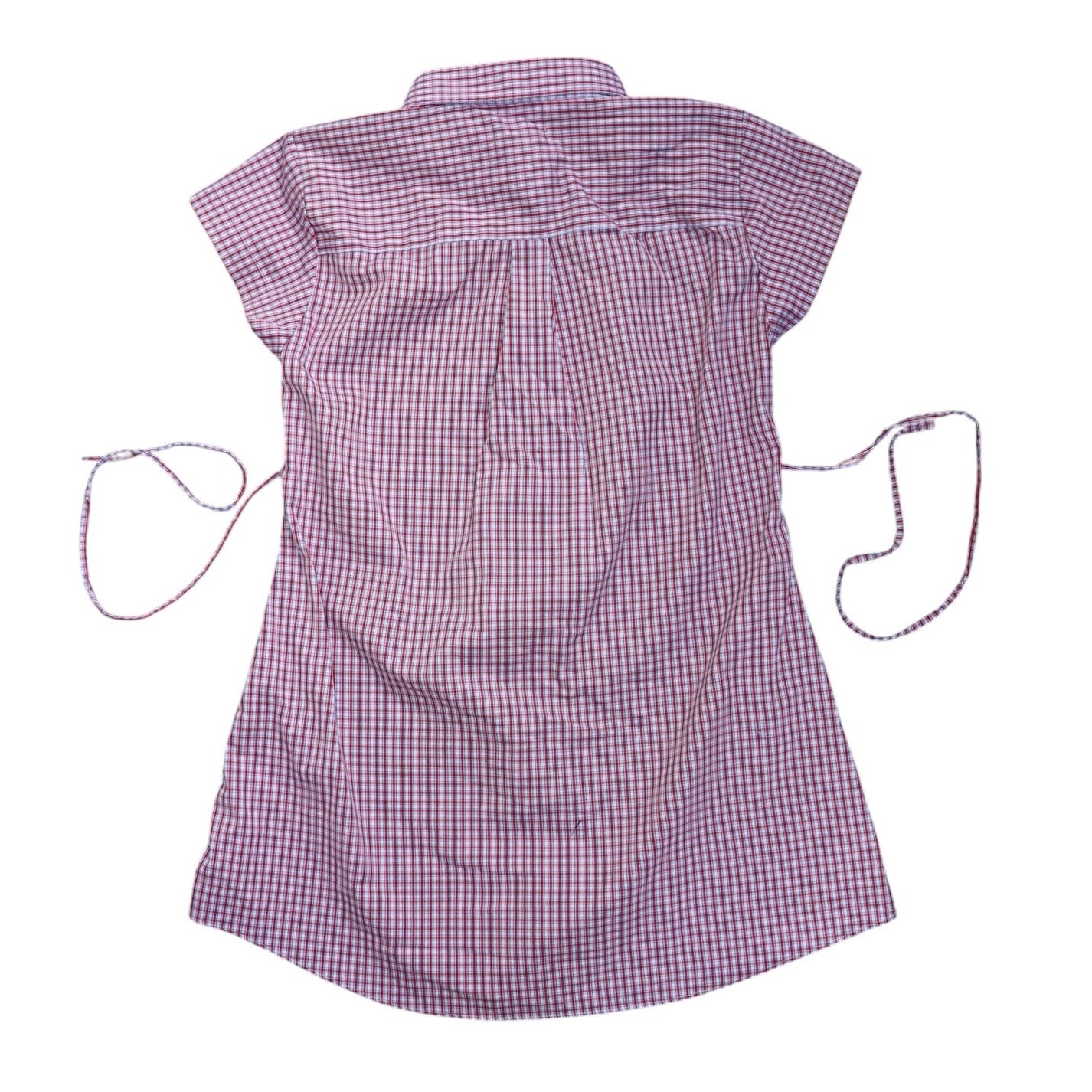 Small plaid upcycled button up dress