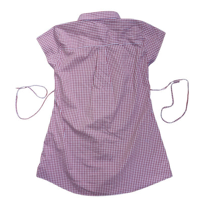 Small plaid upcycled button up dress