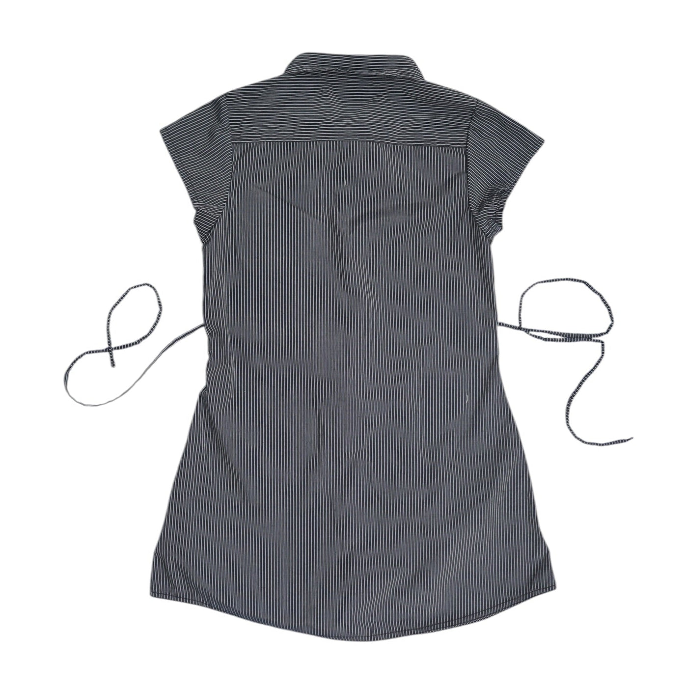 Small black upcycled button up dress *short*