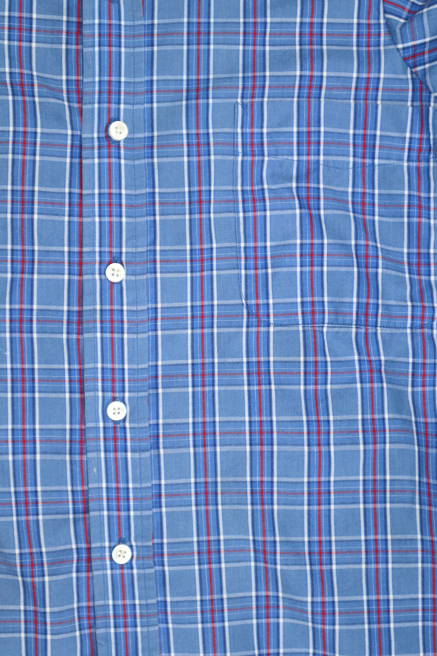 XL blue plaid upcycled button up dress