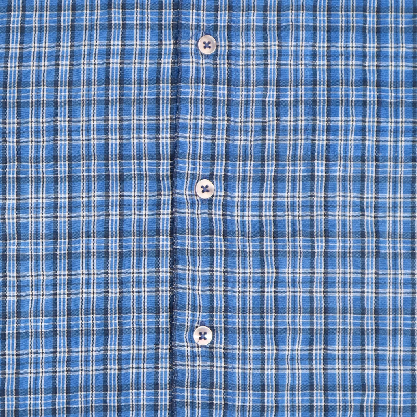 Small blue upcycled button up dress *tall*