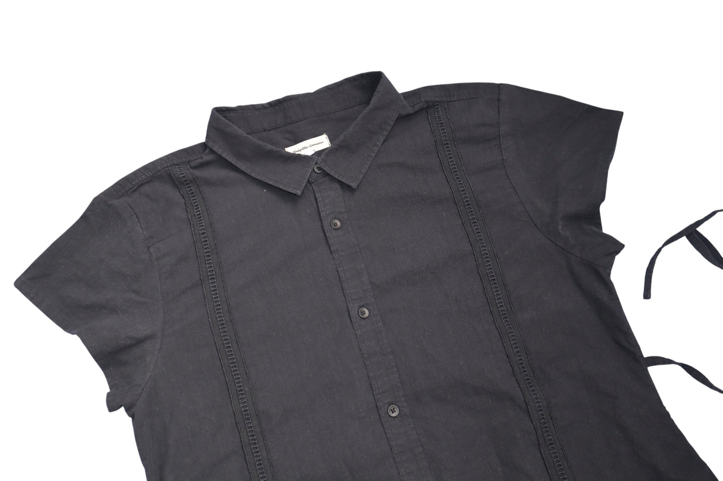 XL black upcycled button up dress