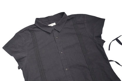 XL black upcycled button up dress