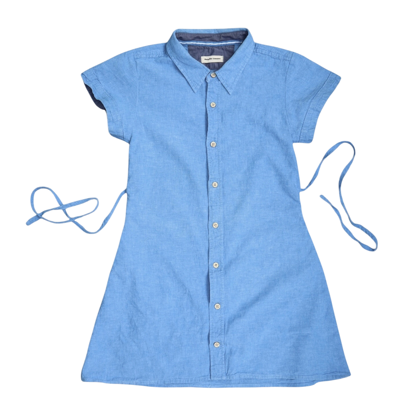 XXS blue upcycled button up dress
