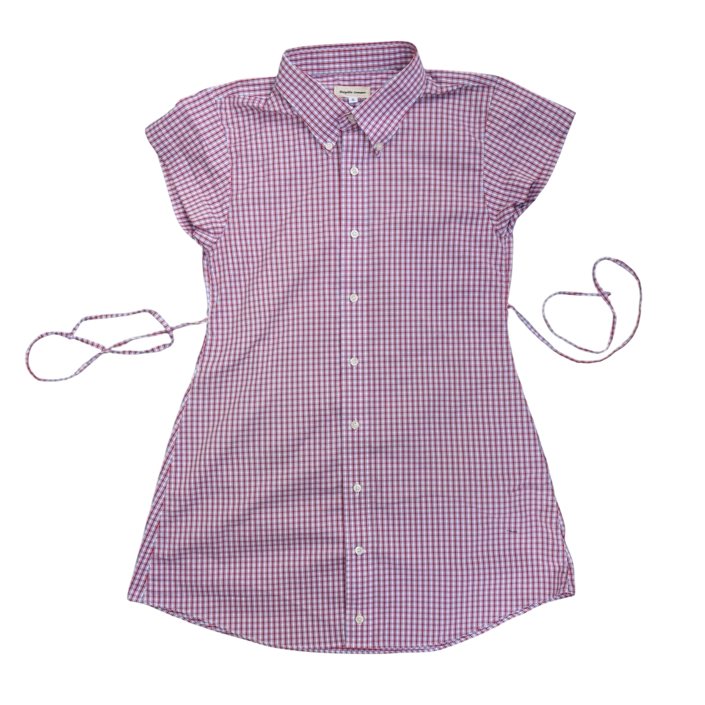 Small plaid upcycled button up dress