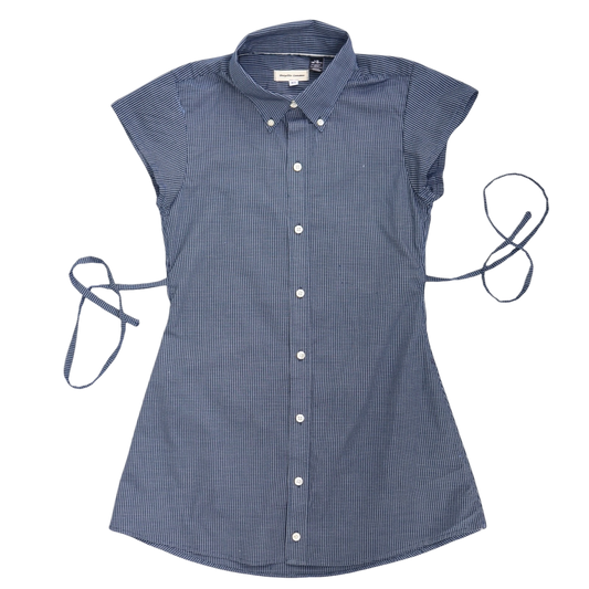 XS navy upcycled button up dress