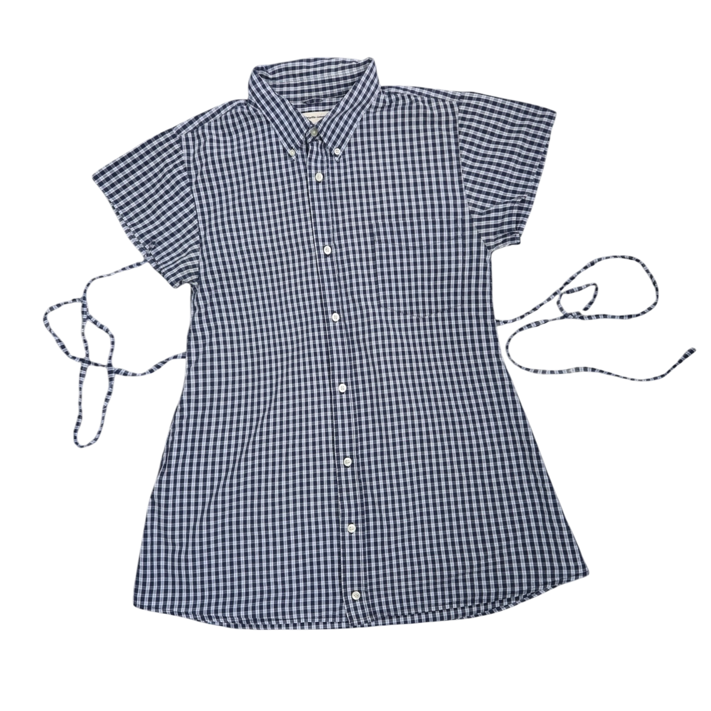 Large plaid upcycled button up dress *short*