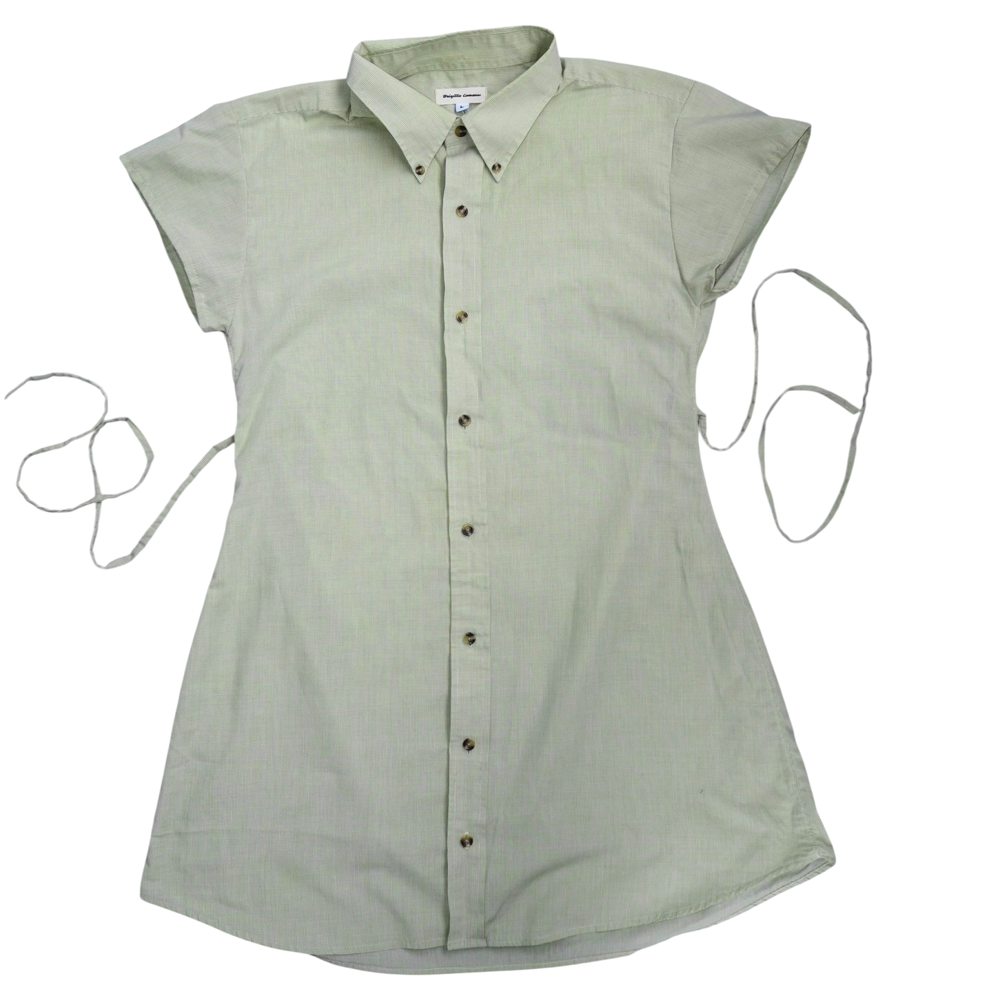Large light green upcycled button up dress *tall*