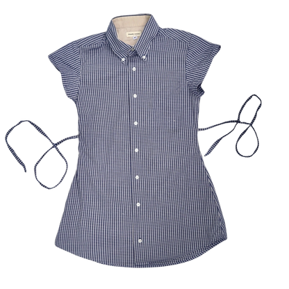 XS plaid upcycled button up dress *short*
