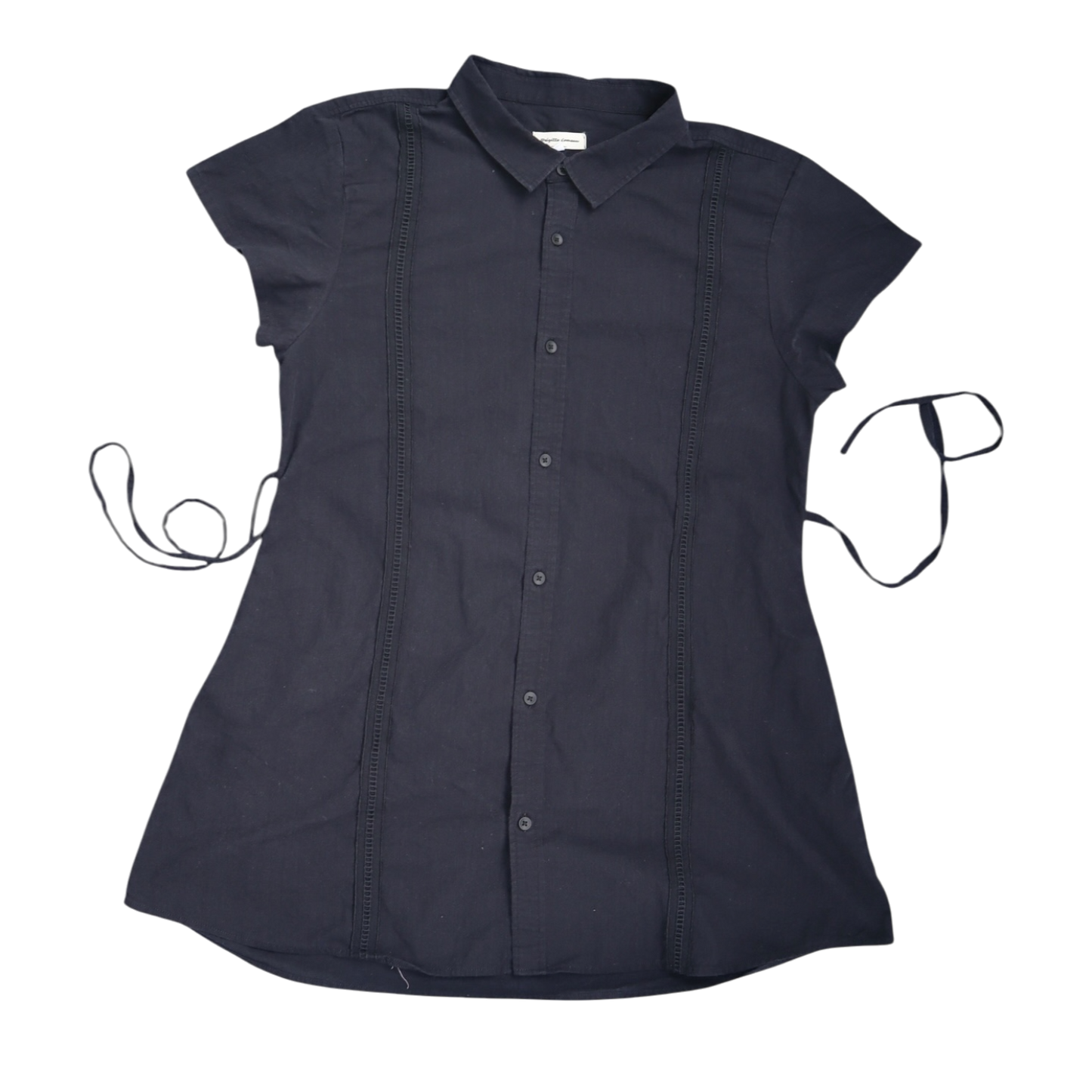 XL black upcycled button up dress