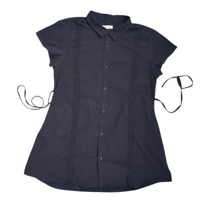 XL black upcycled button up dress