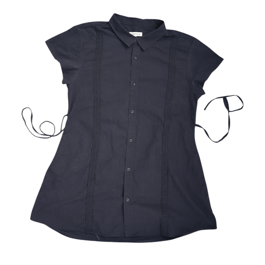 XL black upcycled button up dress