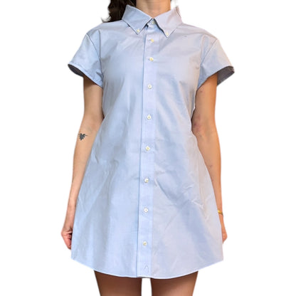 Medium light blue button up dress *tall*