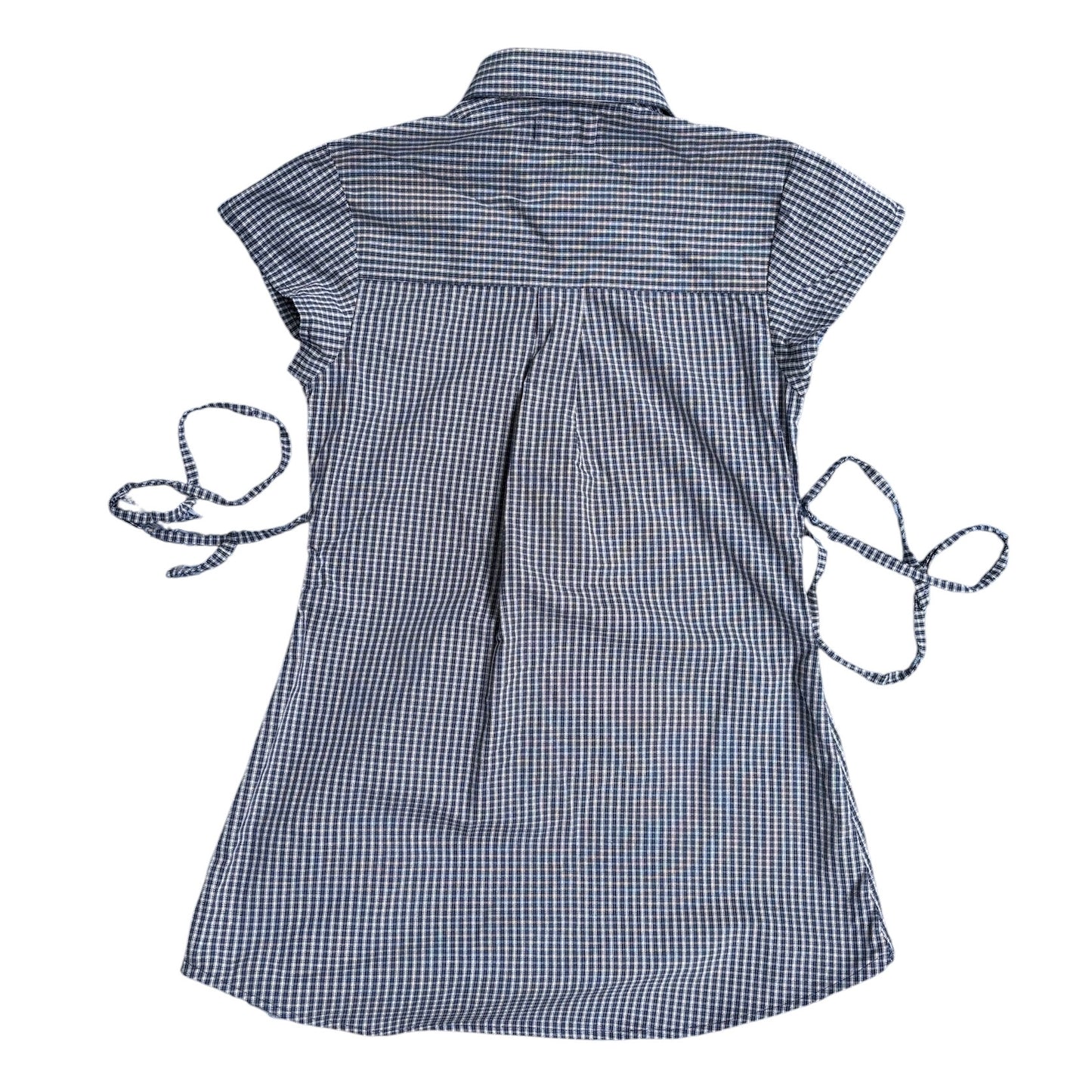 XS plaid upcycled button up dress *short*