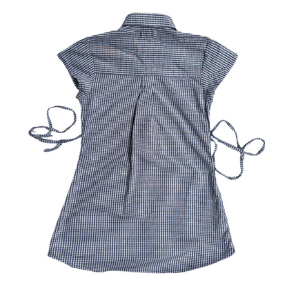 XS plaid upcycled button up dress *short*
