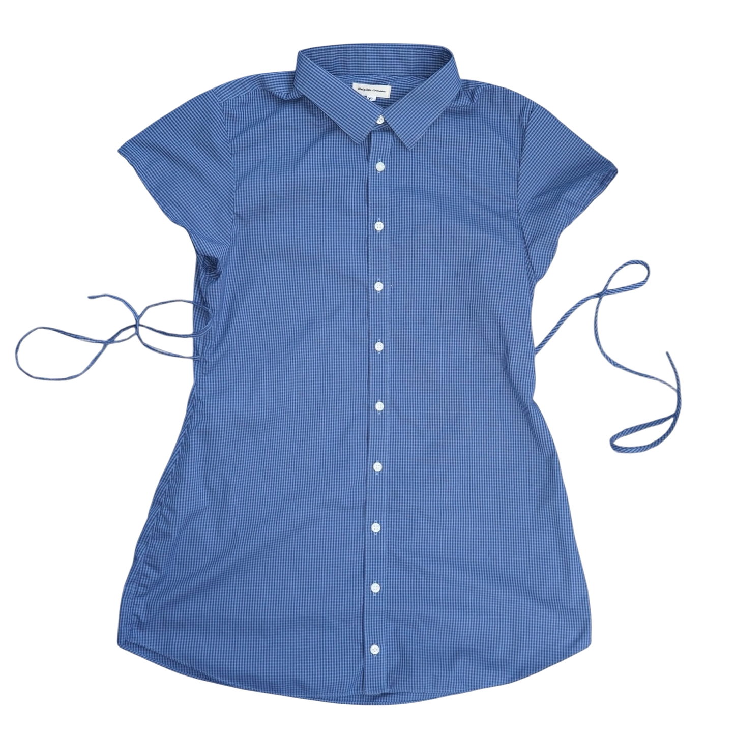XL blue upcycled button up dress
