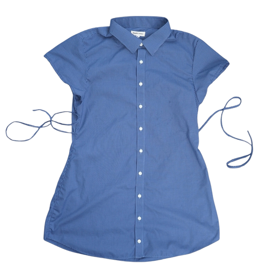 XL blue upcycled button up dress