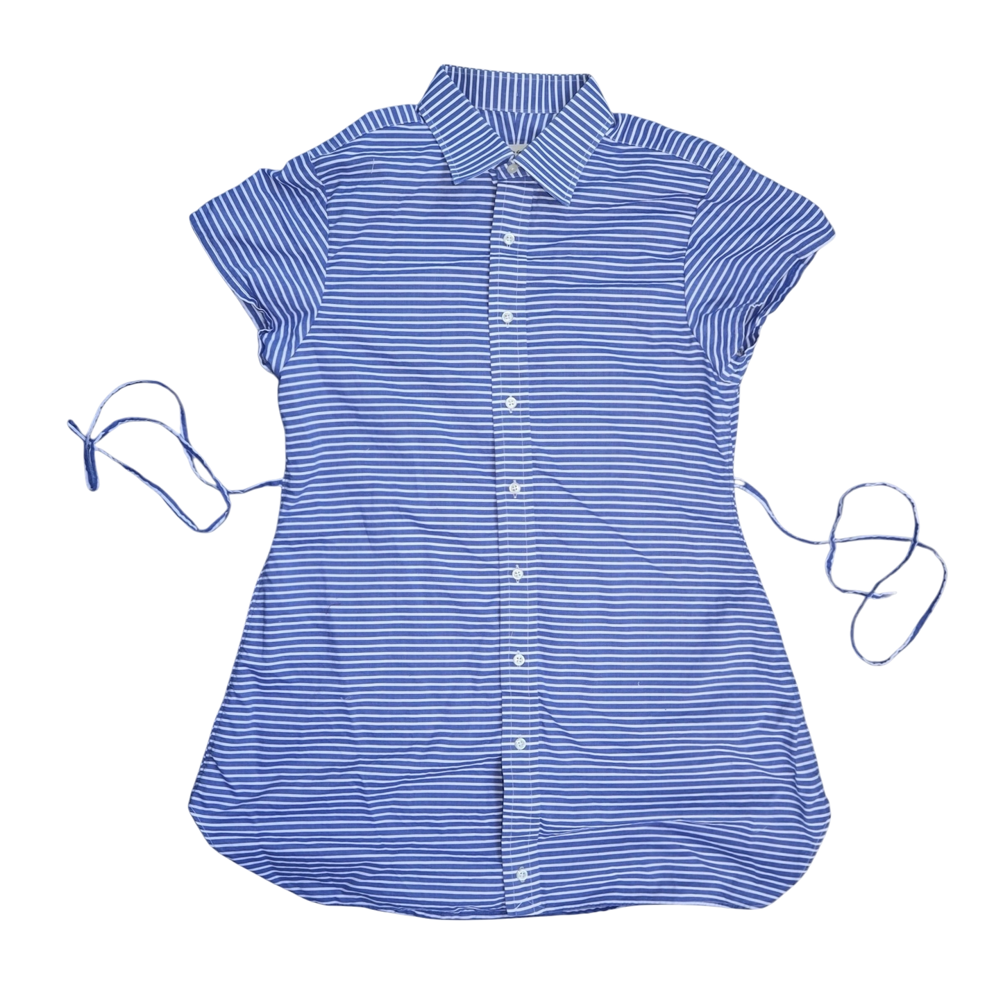 XL striped upcycled button up dress