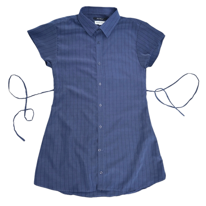 Medium navy upcycled button up dress