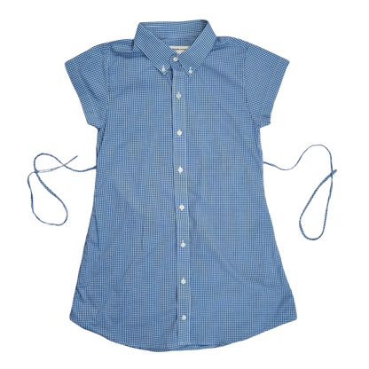 Small turquoise upcycled button up dress