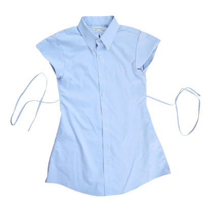Medium light blue button up dress *tall*