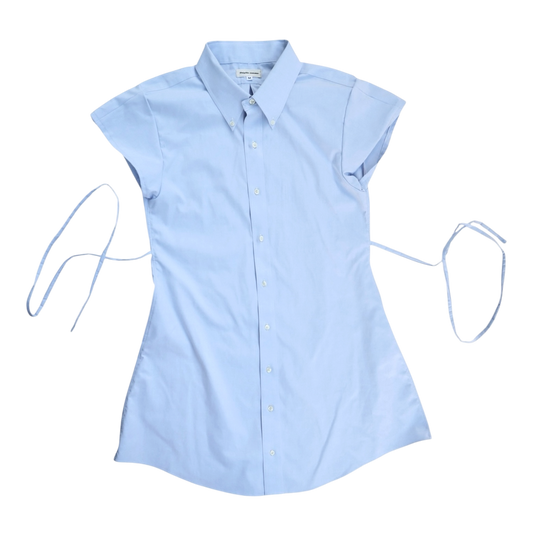 Medium light blue button up dress *tall*