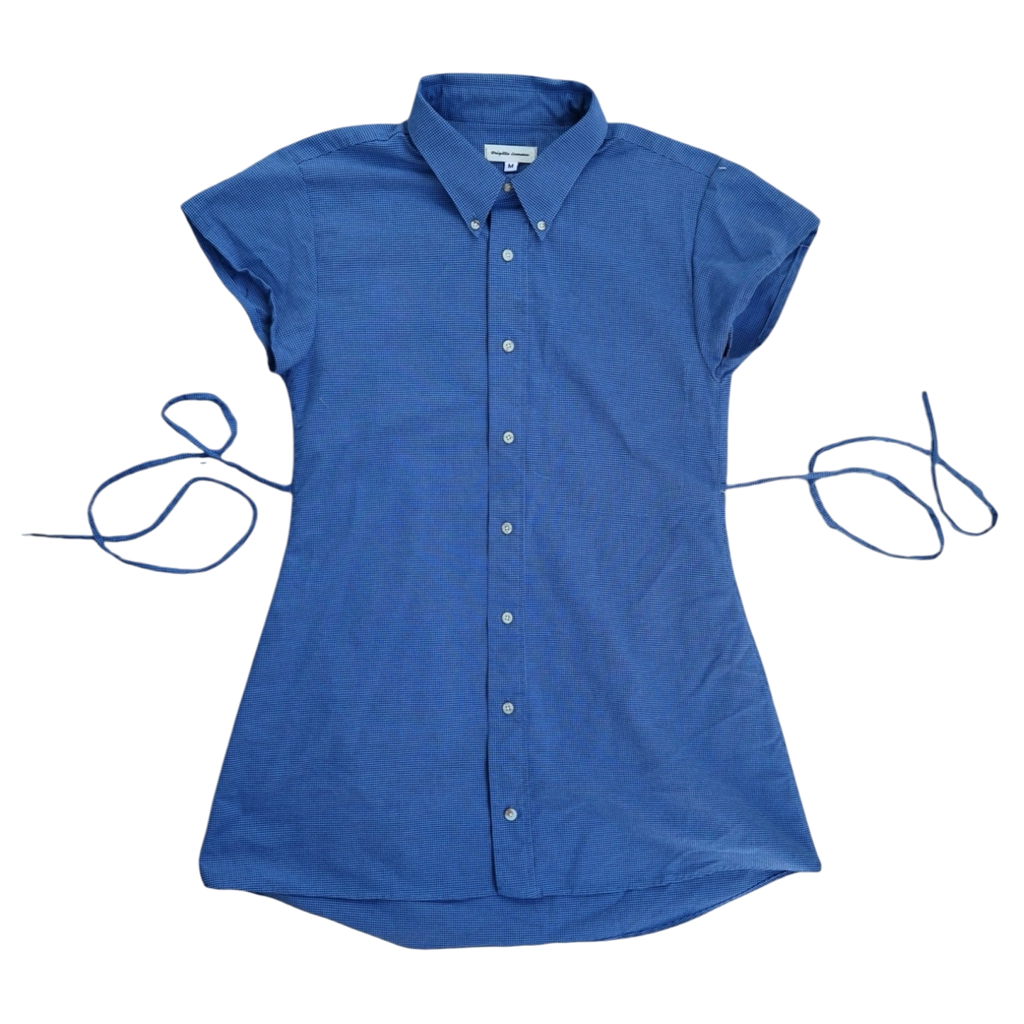 Medium blue button up dress *short*