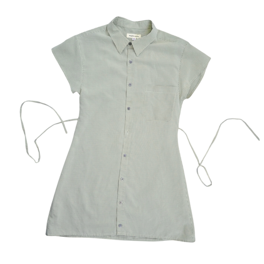 Medium sage green button up dress *tall*
