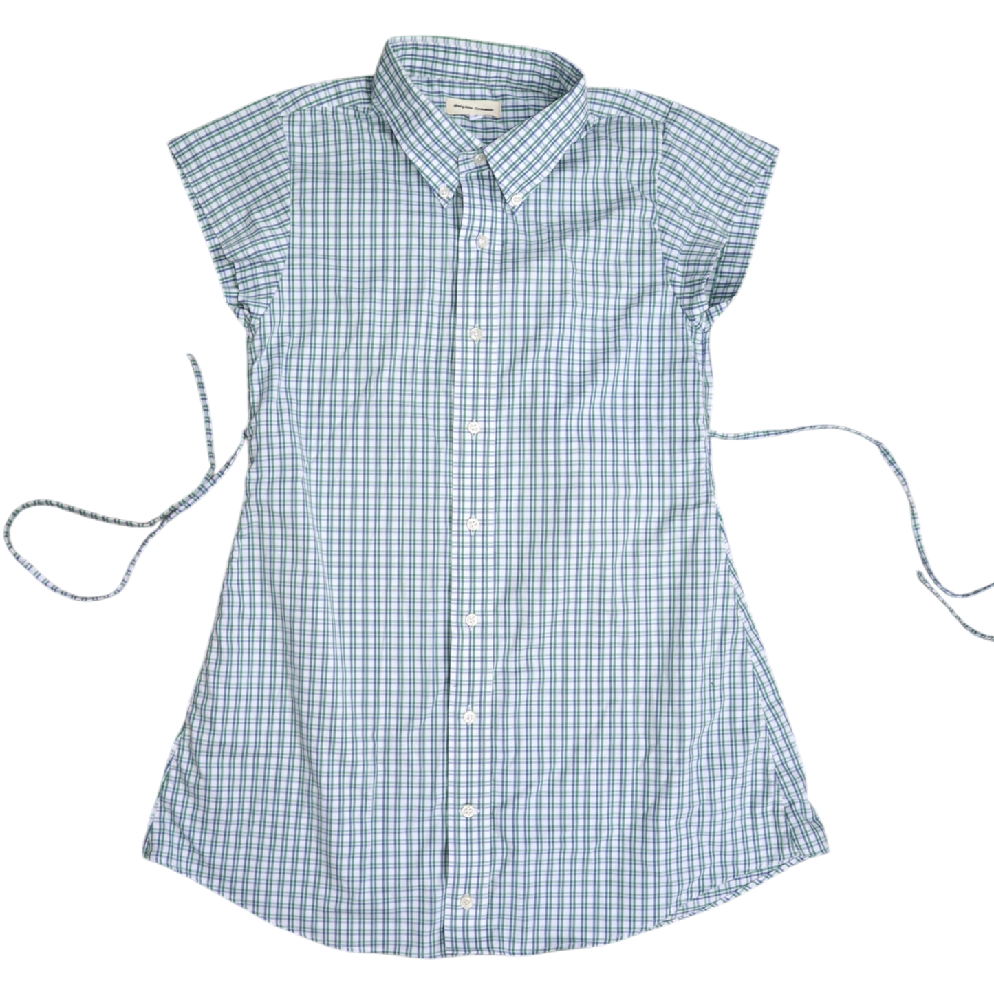 Small plaid upcycled button up dress