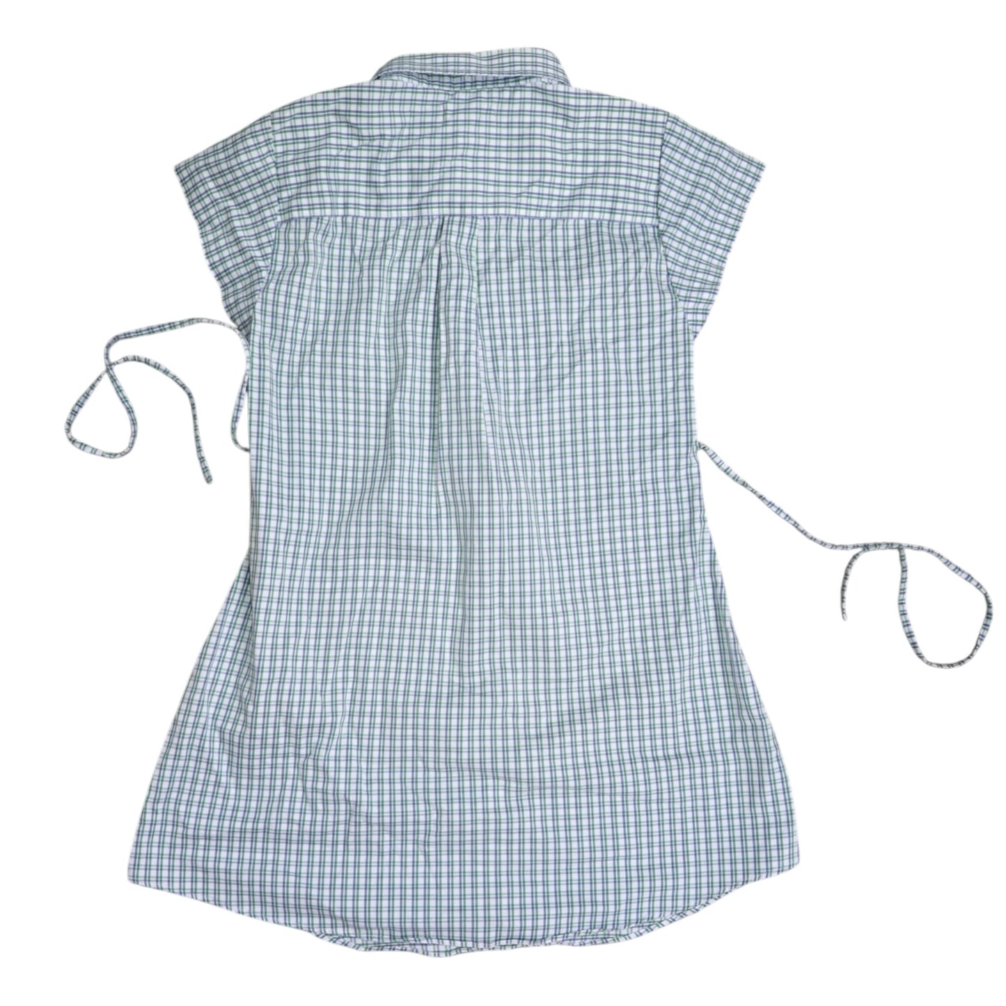 Small plaid upcycled button up dress