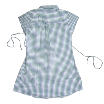 Small plaid upcycled button up dress