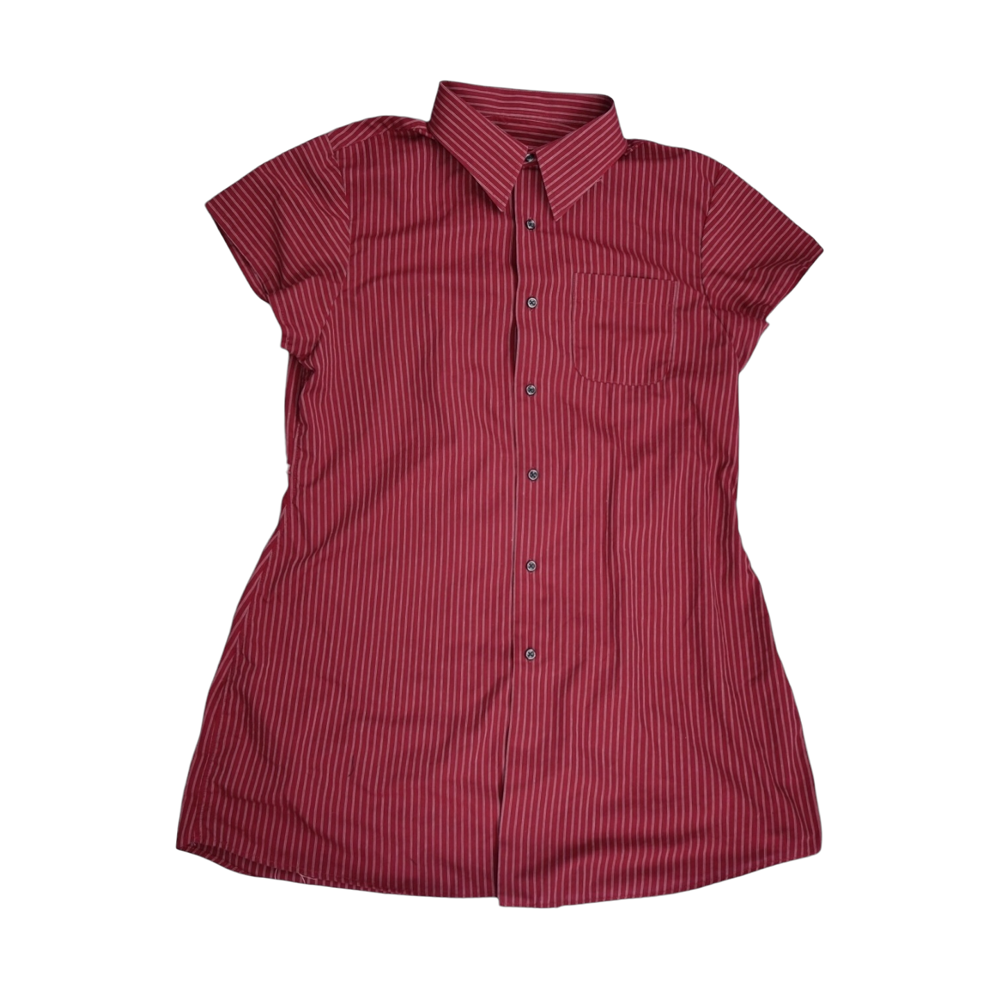 XL burgundy upcycled button up dress *tall*
